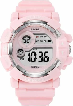 Orë digjitale sportive TPW rezistente ndaj ujit, rozë ODSTU34