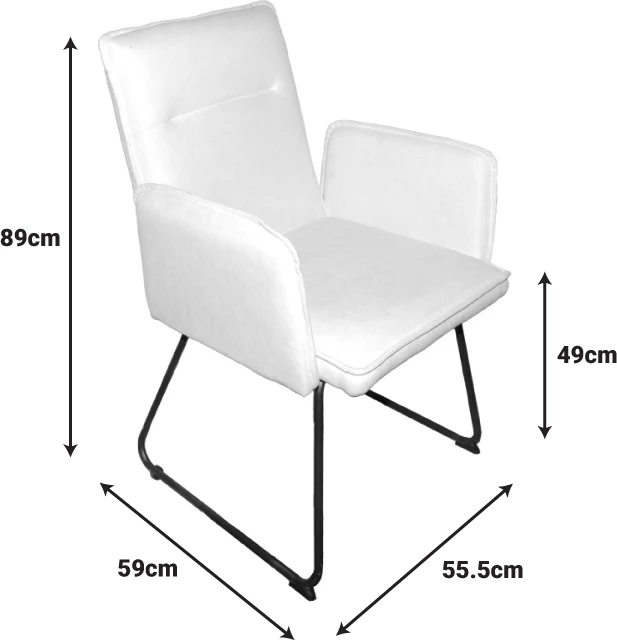 Karrige me krahë Essential, set prej 4 copash, material pëlhurë ngjyrë mollë e kalbur, këmbë metalike të zeza, 55.5x59x89cm