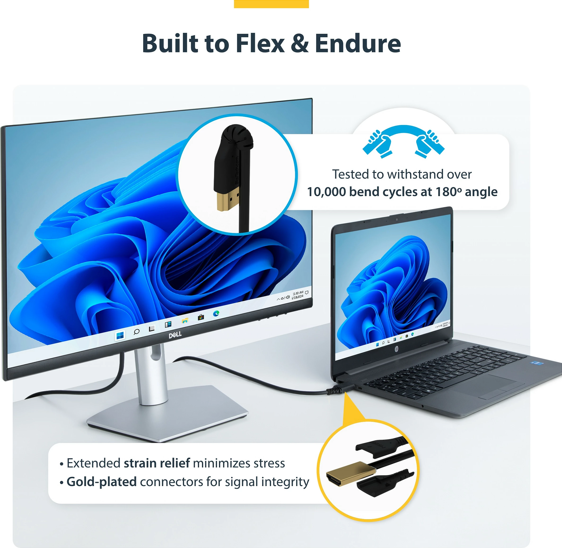 Kabllo HDMI StarTech Slim HDMI 2.0, 1m, 4K 60Hz, HDR10, Ethernet, ARC, e zezë