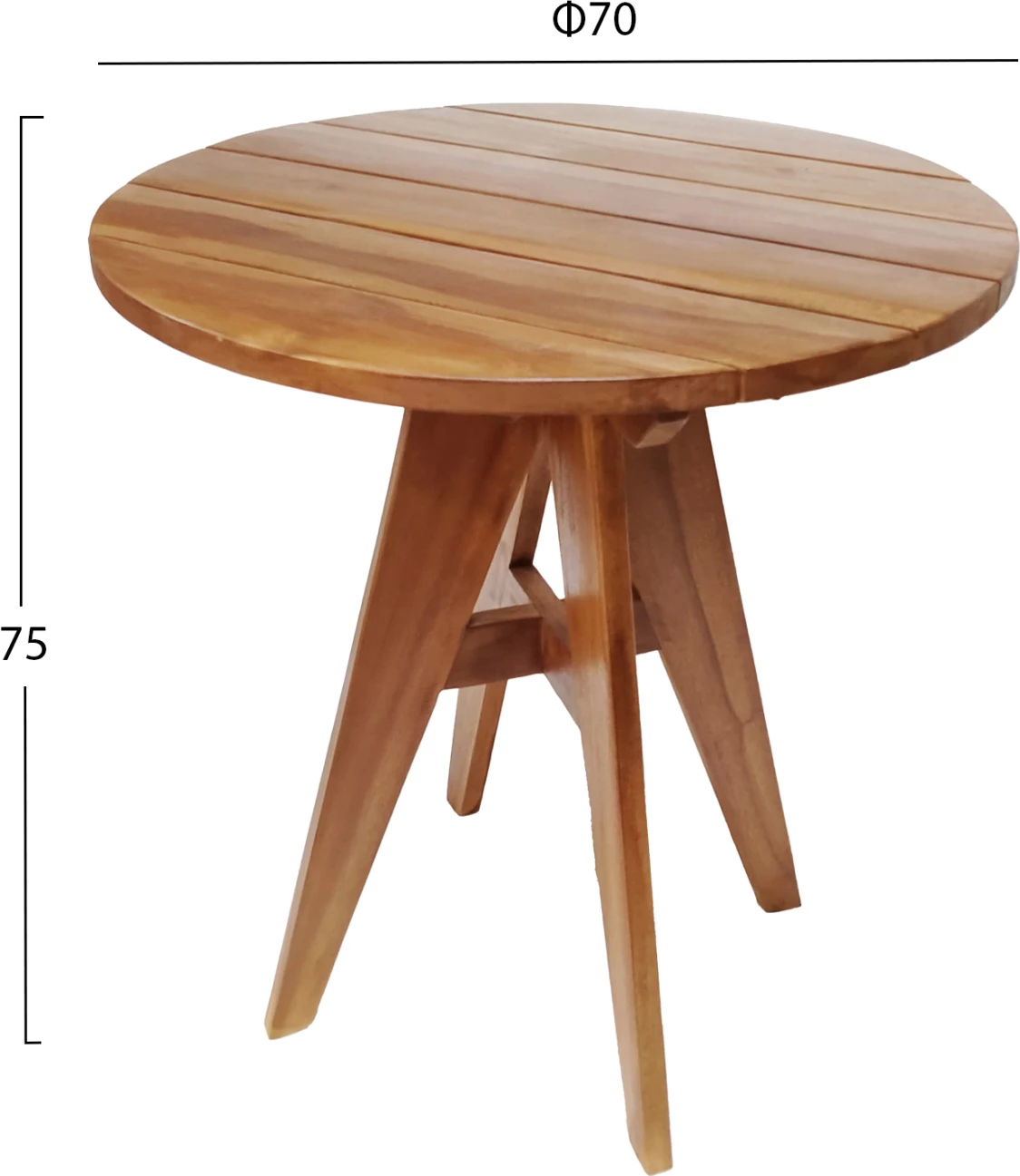 Tavolinë për kopsht LEO FH9917, Φ70x75H cm, dru teak