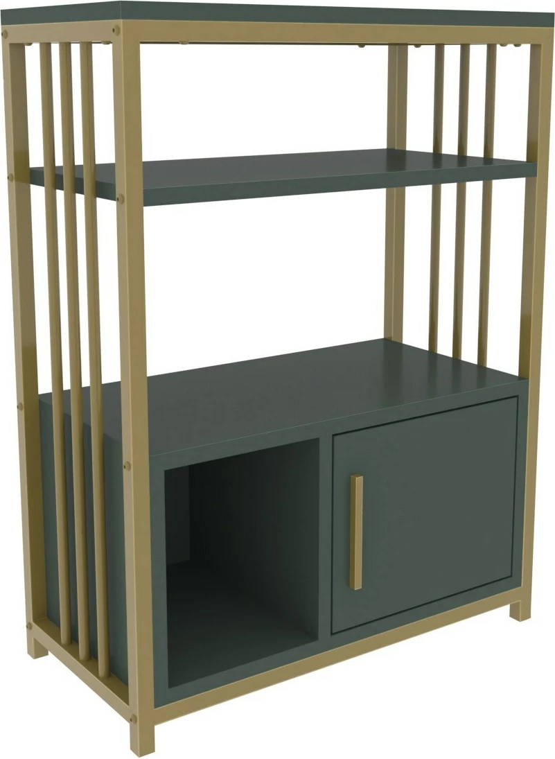 Raft librash dekorativ, ngjyrë e gjelbër dhe ari, Skye Decor, Letos