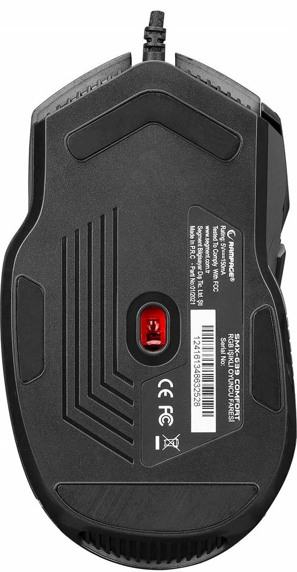Maus gaming Rampage SMX-G39 Comfort, 12800 DPI, USB me kabllo 1.8 m, RGB, e zezë