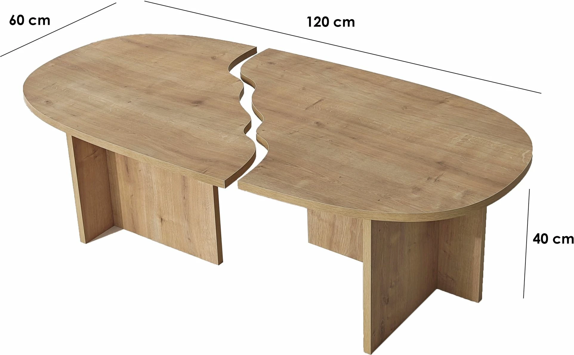 Tavolinë kafeje Skye Decor, ngjyrë lisi Sapphire Oak
