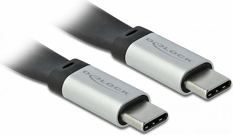 Kabllo USB-C DeLOCK 85926, 0.22 m, USB 3.2 Gen 2, 10 Gbit/s, 3A, zezë/argjendtë