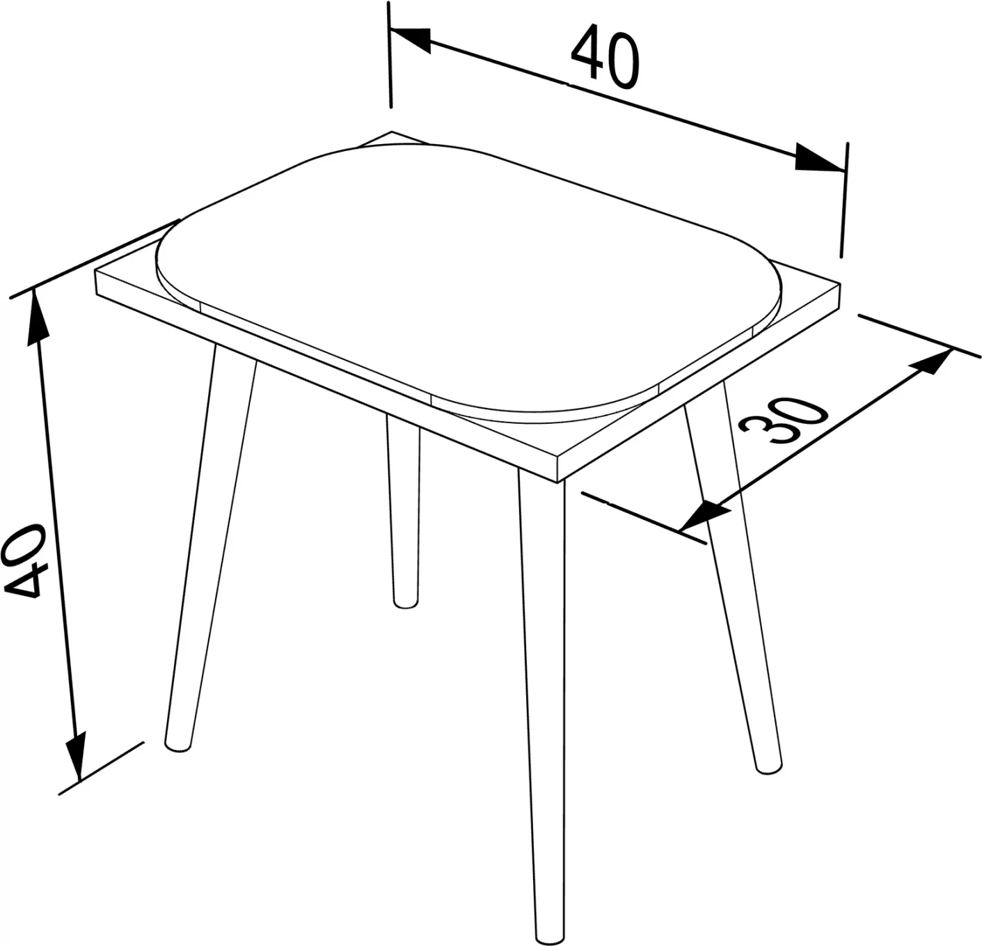 Karrige për bar me jastëk FH9209, sonama, e bardhë, 40x30x40 cm