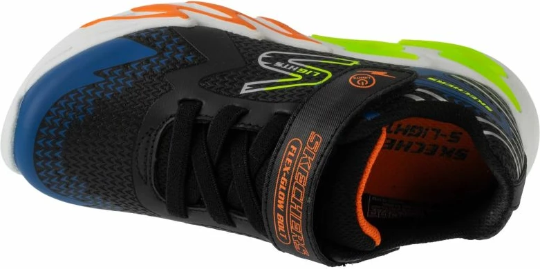 Atlete fëmijësh Skechers S-Lights Flex-Glow Bolt 400138L-BKBL, të zeza