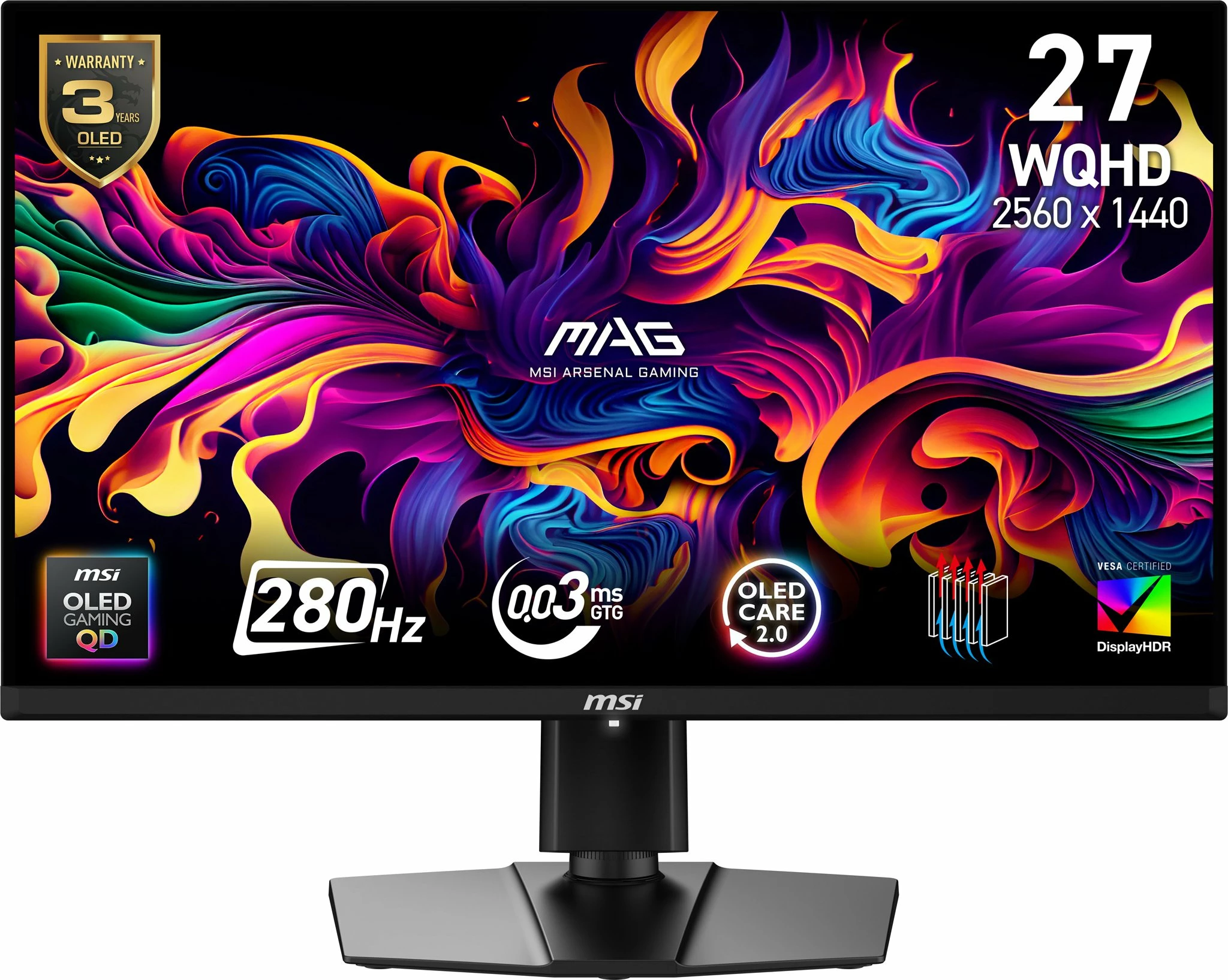 Monitor MSI MAG 271QP QD-OLED X28 27\" WQHD 280Hz QD-OLED, i zi