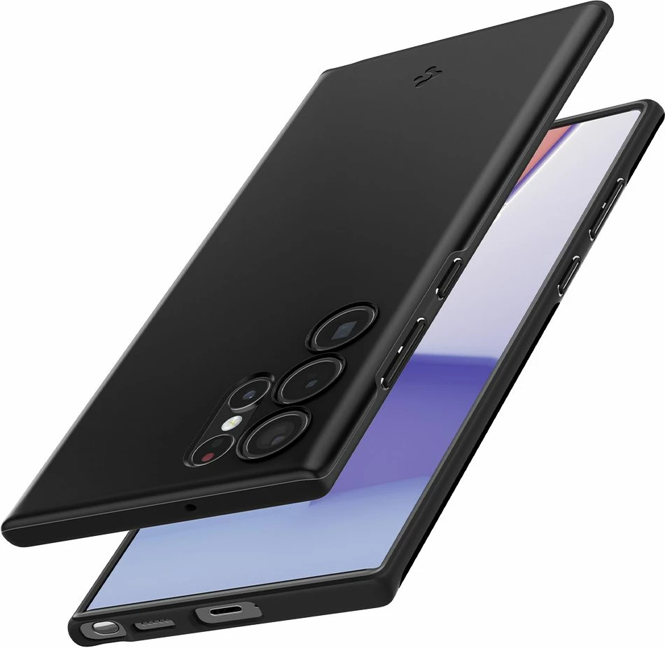Mbështjellës Spigen Thin Fit për Samsung Galaxy S22 Ultra, i zi