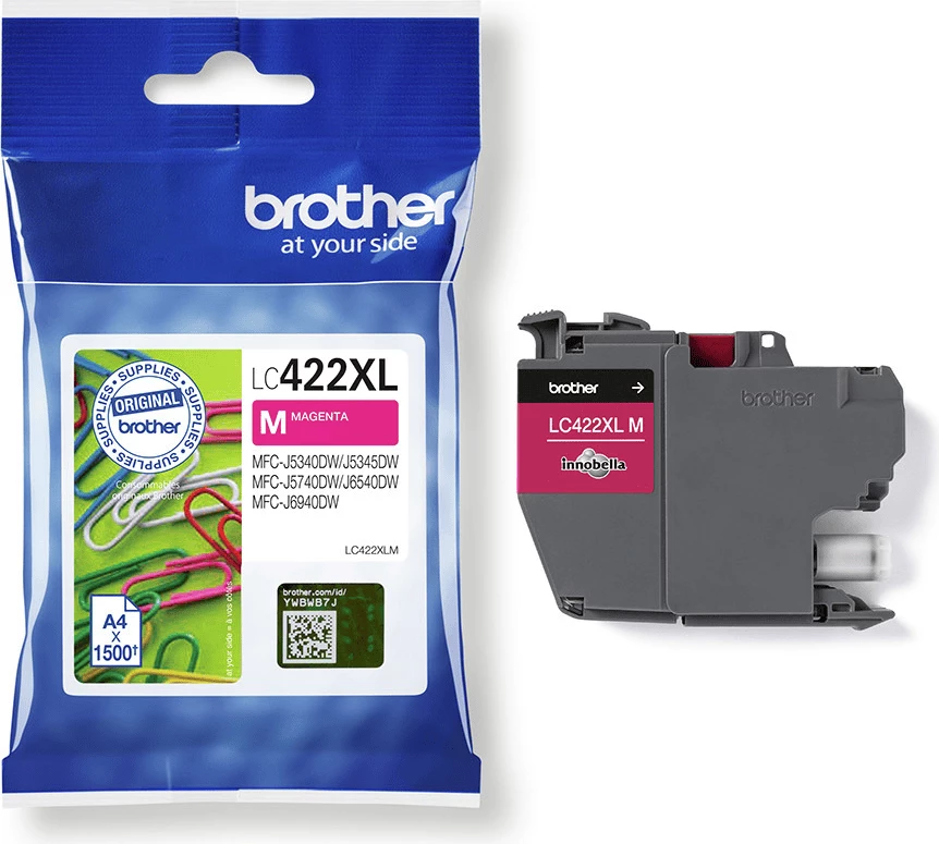 kasetë boje Brother LC-422XLM XL, rendiment 1500 faqe, magenta