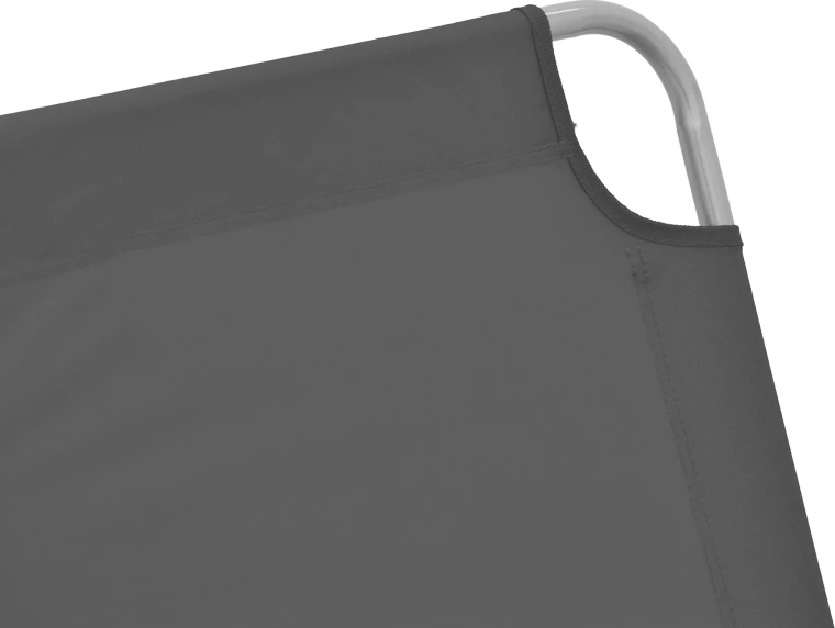 Shezlong metalik-tekstilen për plazh, ngjyrë antracit, 55x185x24cm