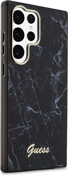 Mbështjellës Guess GUHCS23LPCUMAK për Samsung Galaxy S23 Ultra, hardcase, Marble, i zi