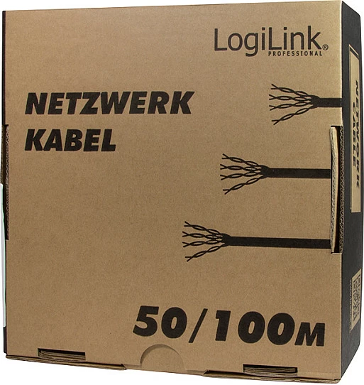 Kabllo instalimi rrjeti Cat.6 LogiLink EconLine, U/UTP, 100m, e bardhë