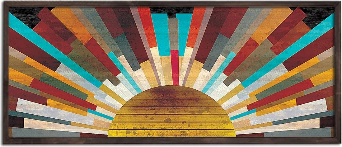 Pikturë dekorative me kornizë druri, shumëngjyrëshe, Wallity, 33x70cm