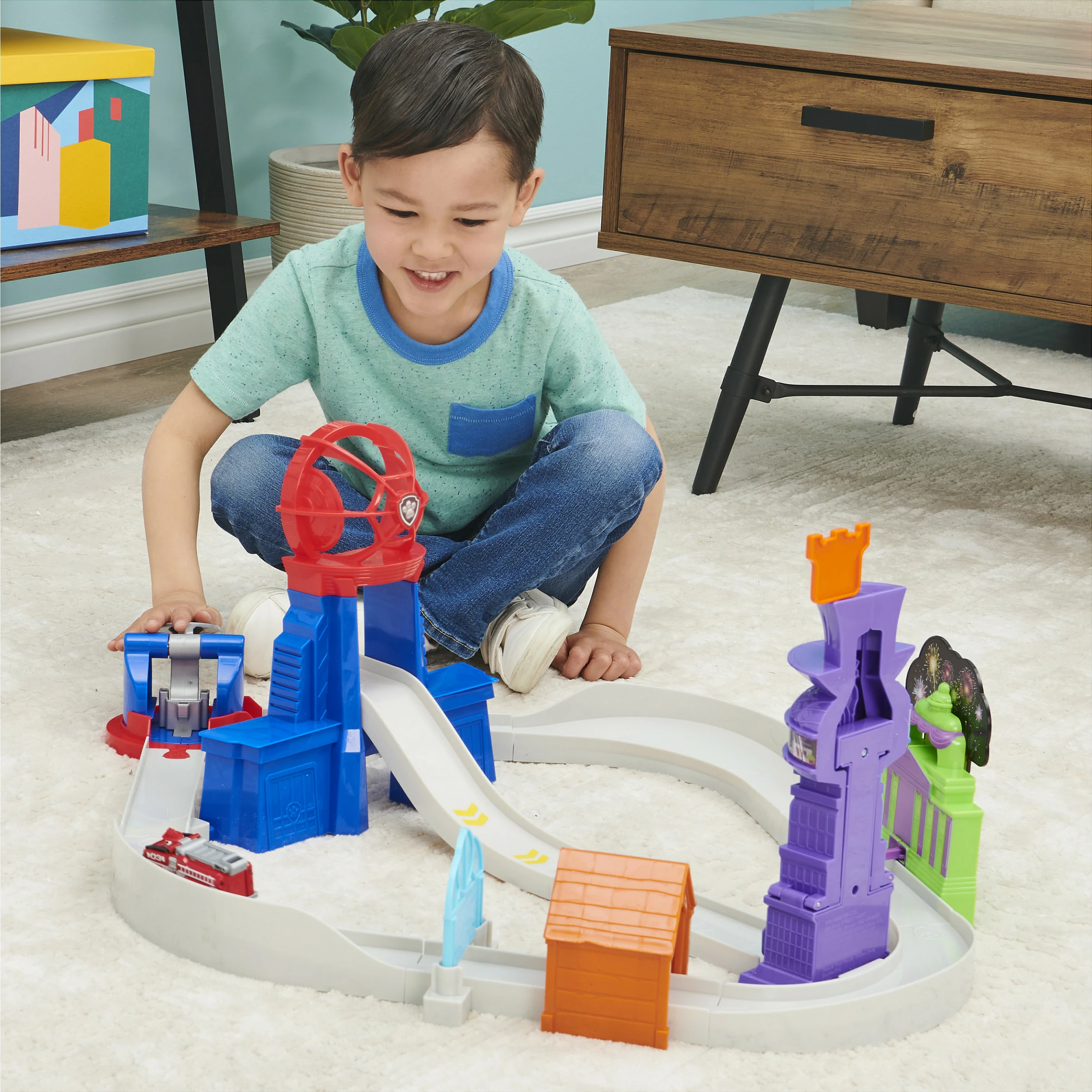 Set pistë me veturë Spin Master PAW Patrol True Metal Total City Rescue, Marshall 1:55, 3+ vjeç, shumëngjyrësh
