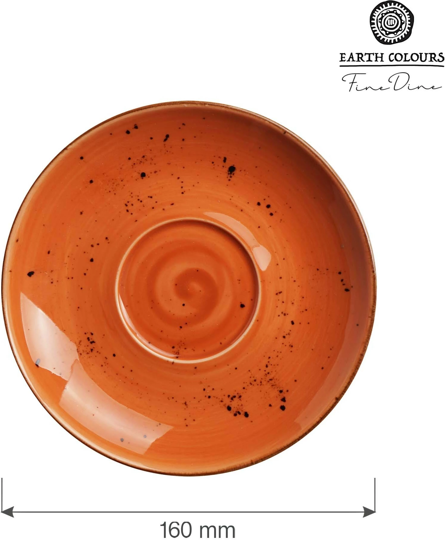 Pjatë nën filxhan cappuccino Fine Dine Dahlia 160 mm, portokalli, set 6 copë