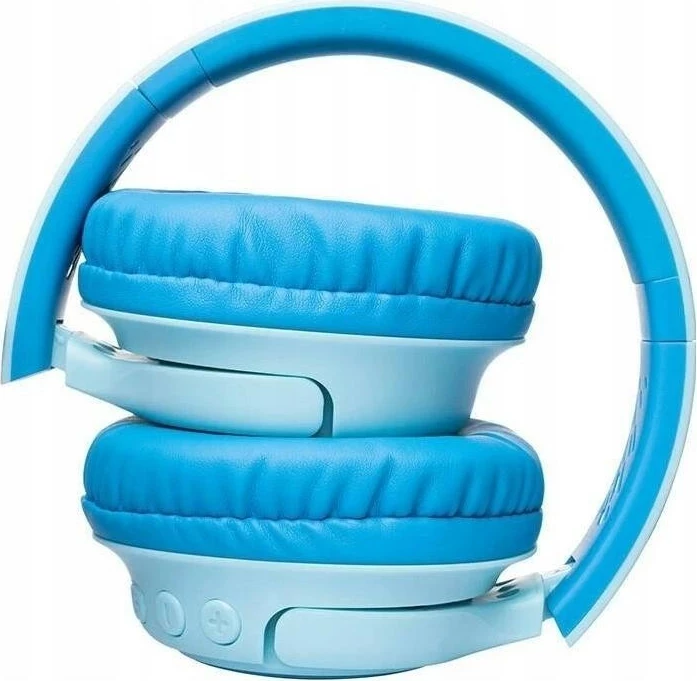 Kufje pa tela PowerLocus Bobo Kids, Bluetooth 5.3, LED, AUX 3.5mm, blu