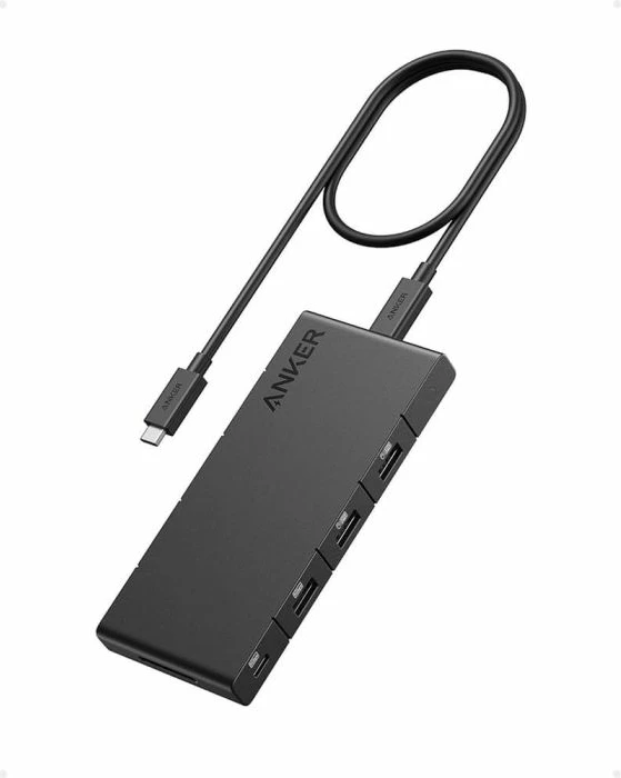 Hub USB-C Anker 364 10-në-1, 2x HDMI 4K, Ethernet, SD, PD 85W, kabllo 0.5 m, i zi