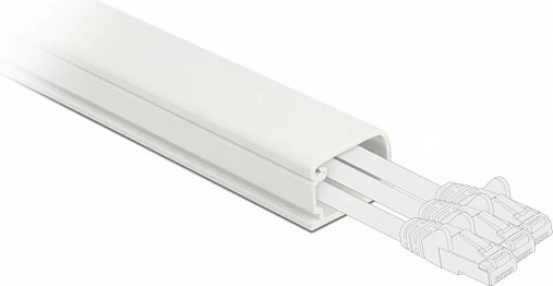 Kanal kabllosh DeLOCK 26 x 13 mm, 1 m, vetë-ngjitës, PVC, i bardhë