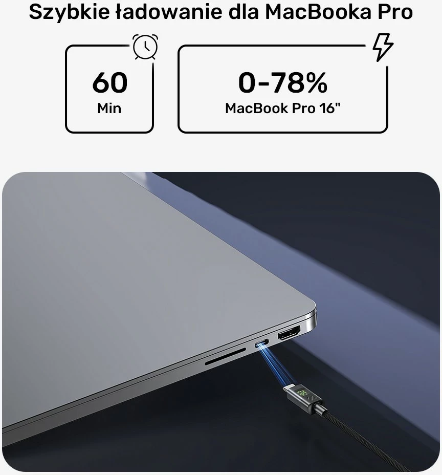 Kabëll USB-C Unitek USB-C/USB-C, 3m, 60W, me ekran, i zi