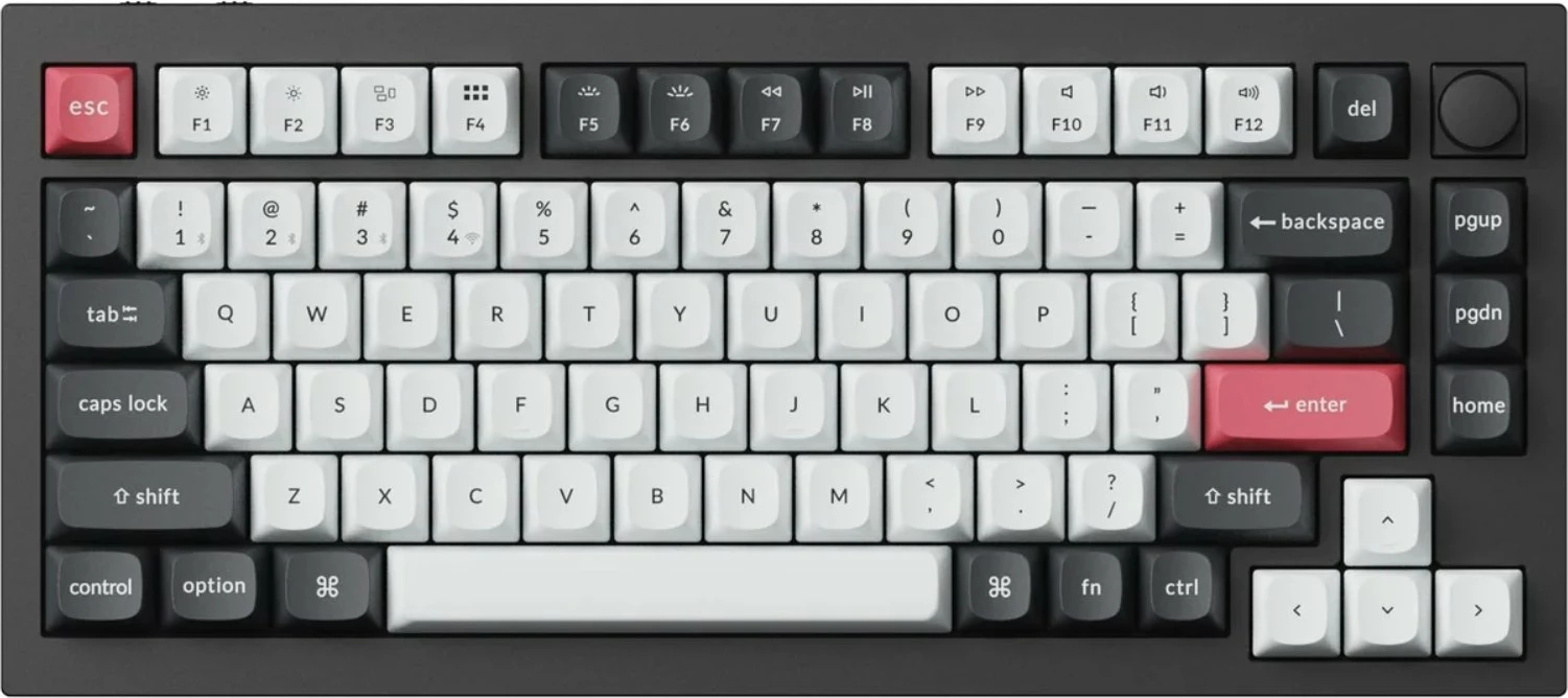 Tastierë mekanike Keychron Q1 HE QMK/VIA 75% wireless, Gateron Double-Rail Magnetic Nebula (Q1H-M1), RGB, e zezë