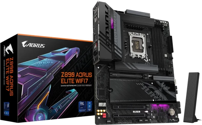 Pllakë amë GIGABYTE Z890 AORUS ELITE WIFI7, LGA1851, DDR5, ATX, Wi‑Fi 7, 2.5GbE, USB4, e zezë