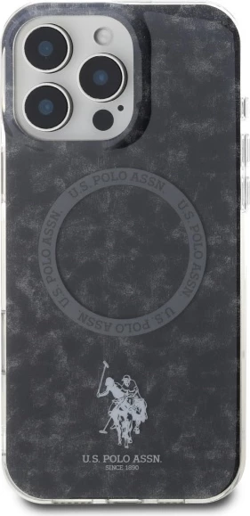 Mbështjellës U.S. Polo Assn. IML Ring MagSafe për iPhone 16 Pro Max, Zi