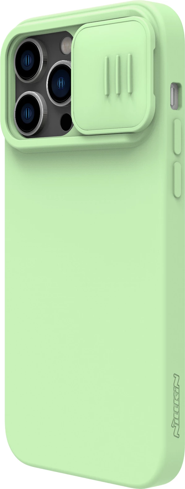 Mbështjellës Nillkin CamShield Silky Silicone për iPhone 14 Pro, me mbulesë kamere, Gjelbër