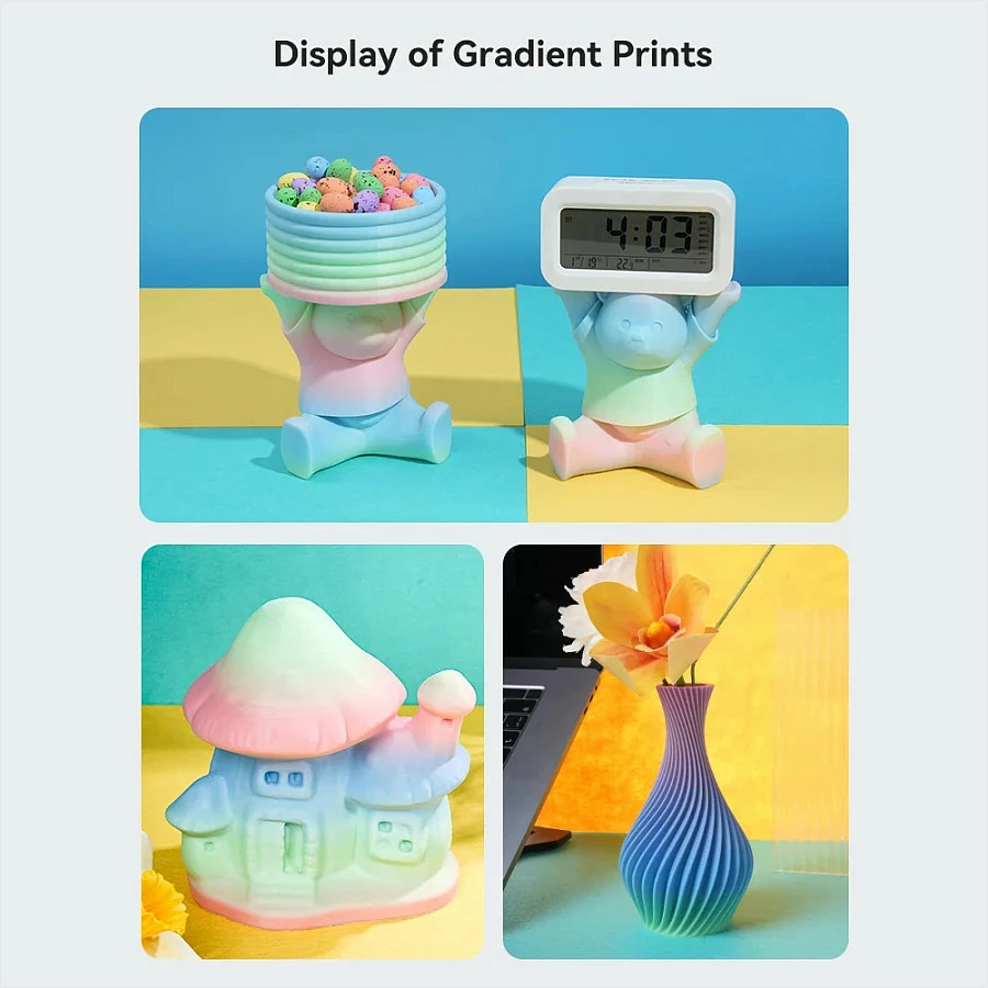 Filament PLA Creality Hyper Series 3301010424, 1.75mm, 1kg, gradient (blu/gjelbër/rozë)