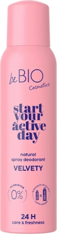Deodorant sprej natyral për femra BeBio Ewa Chodakowska Start Your Active Day Velvety, 125ml