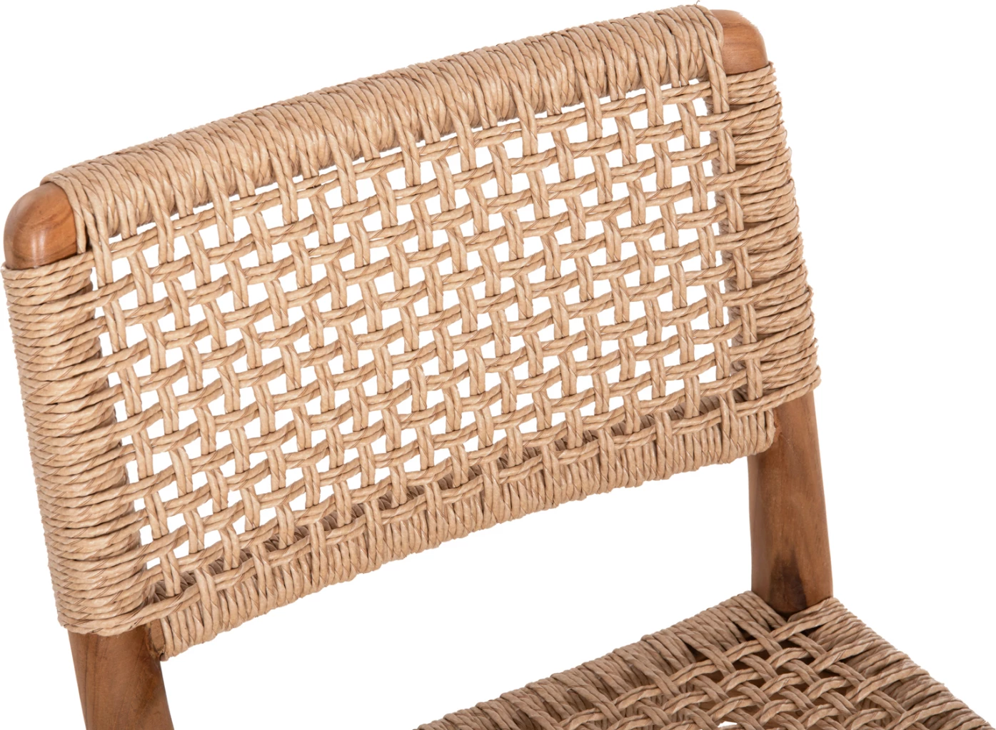 Karrige për ngrënie ROSCO FH6133 dru tik ngjyrë natyrale-VIRO litar ngjyrë bezhë 46x55x79H cm