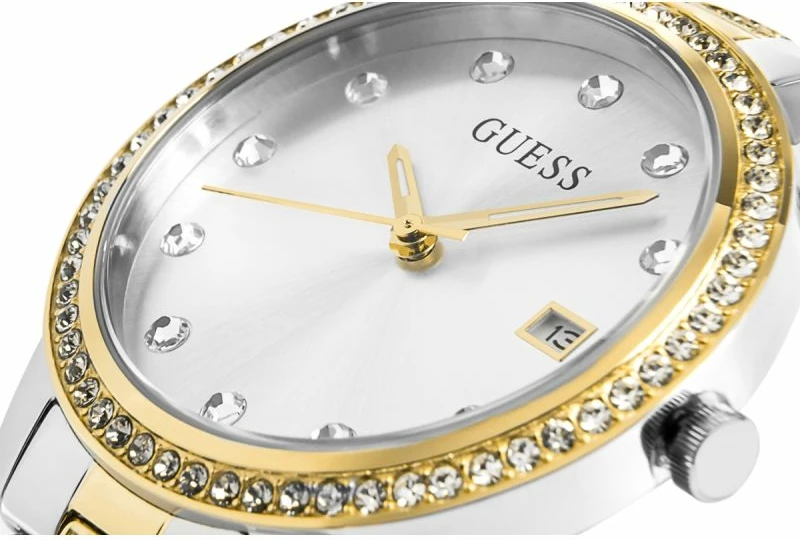 Orë dore Guess për femra, argjend e ar