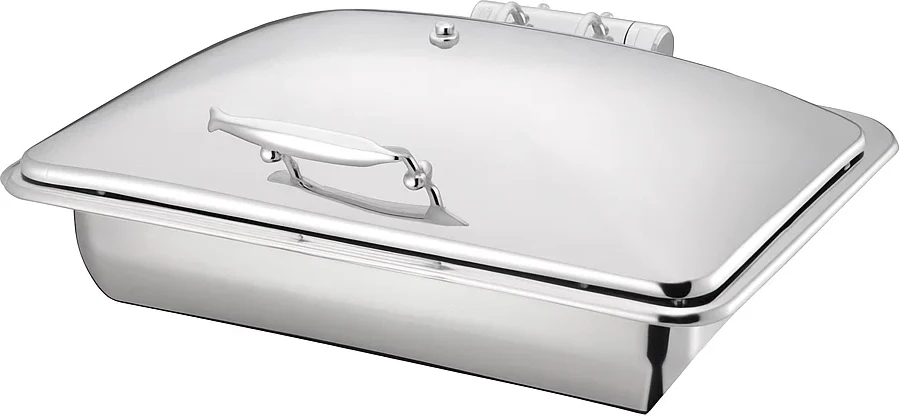 Chafing dish Fine Dine GN 1/1, inox, kapak xhami, argjendtë