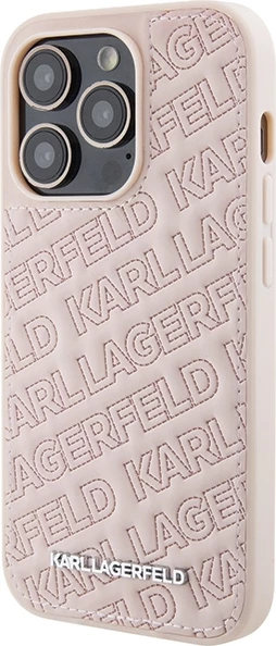 Mbështjellës Karl Lagerfeld Quilted K Pattern për iPhone 15 Pro Max, Rozë