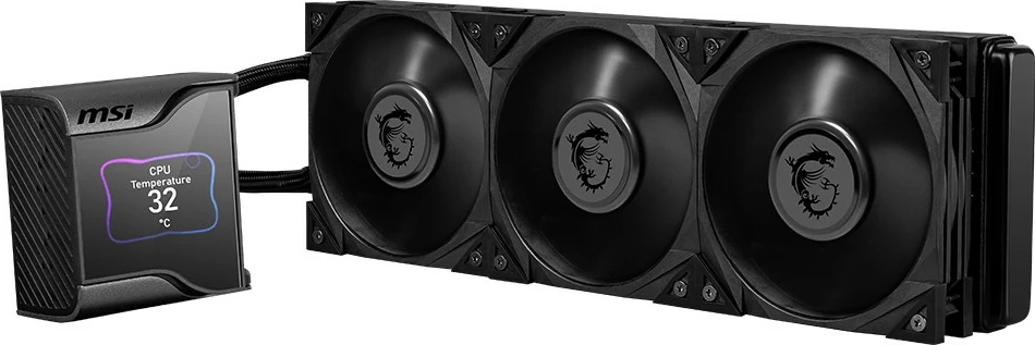Ftohës me lëng për procesor MSI MEG CORELIQUID S360, 360mm, 3x14cm, ekran IPS, i zi