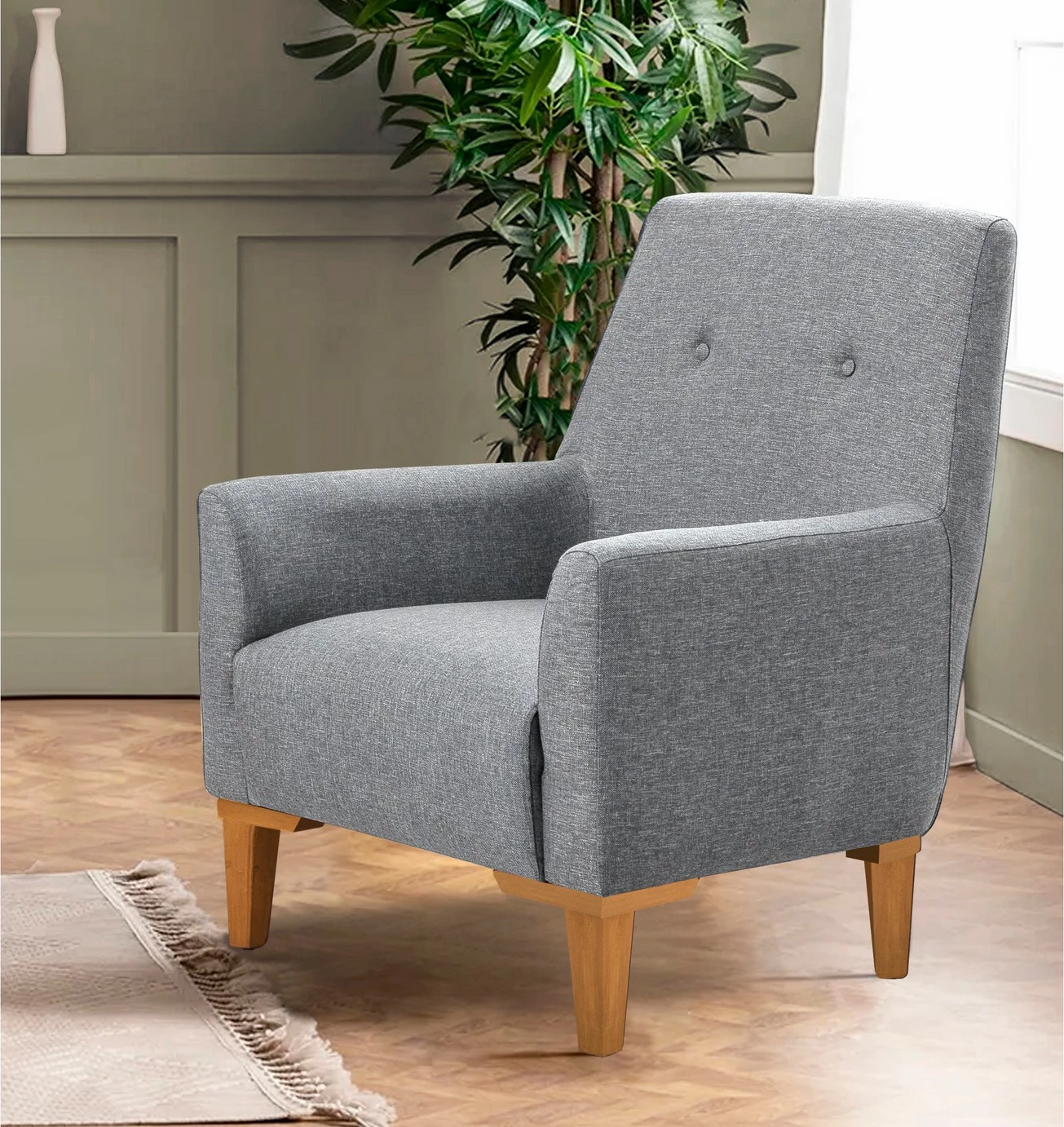 Set divani Atelier del Sofa, Vina, gri, këmbë dru Atlantic Pine