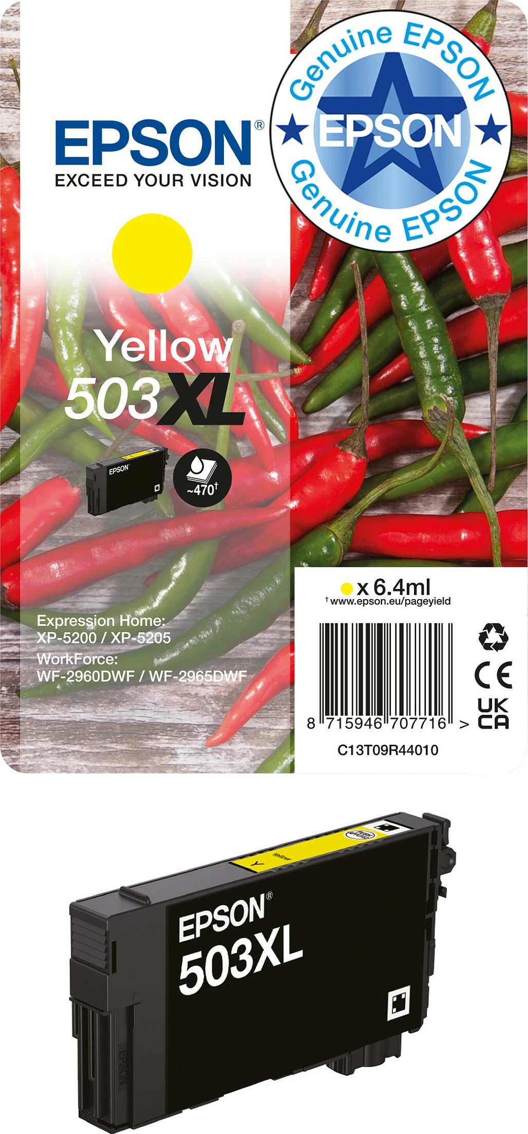 Kartrix boje Epson 503XL Cyan, 6.4 ml, High Yield (XL)