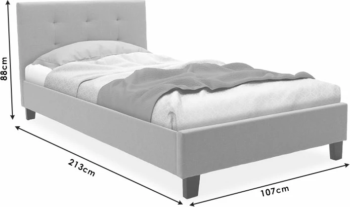 Krevat Mago, pëlhurë ngjyrë fildishi, 100x200cm