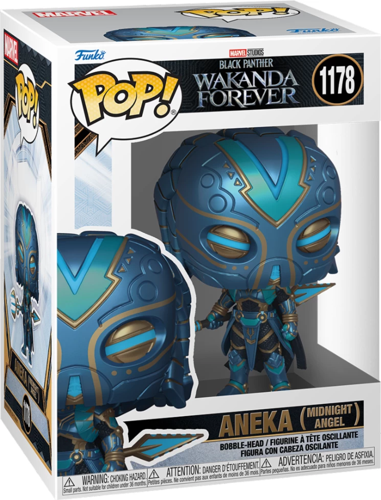 Figurinë Funko Pop Funko Marvel Black Panther: Wakanda Forever Aneka (Midnight Angel) #1178, blu/artë