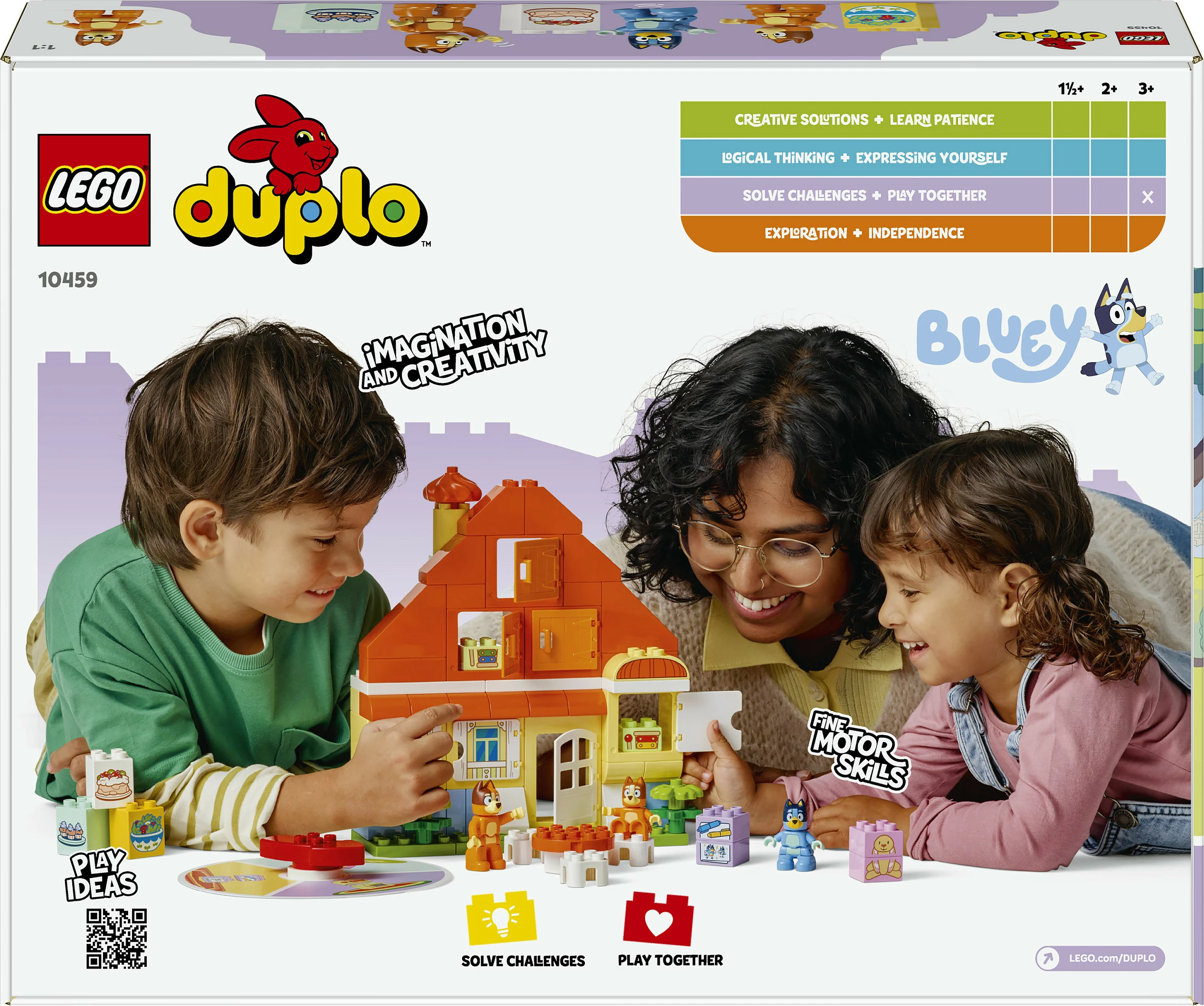 Set ndërtimi LEGO DUPLO 10459 Bluey’s Family House me lojë memorie, 83 copë, multikolor
