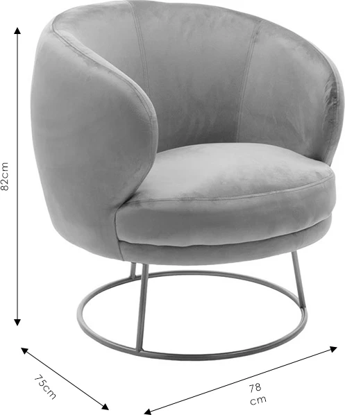 Karrige Rony kadife bezhë 78x75x82cm