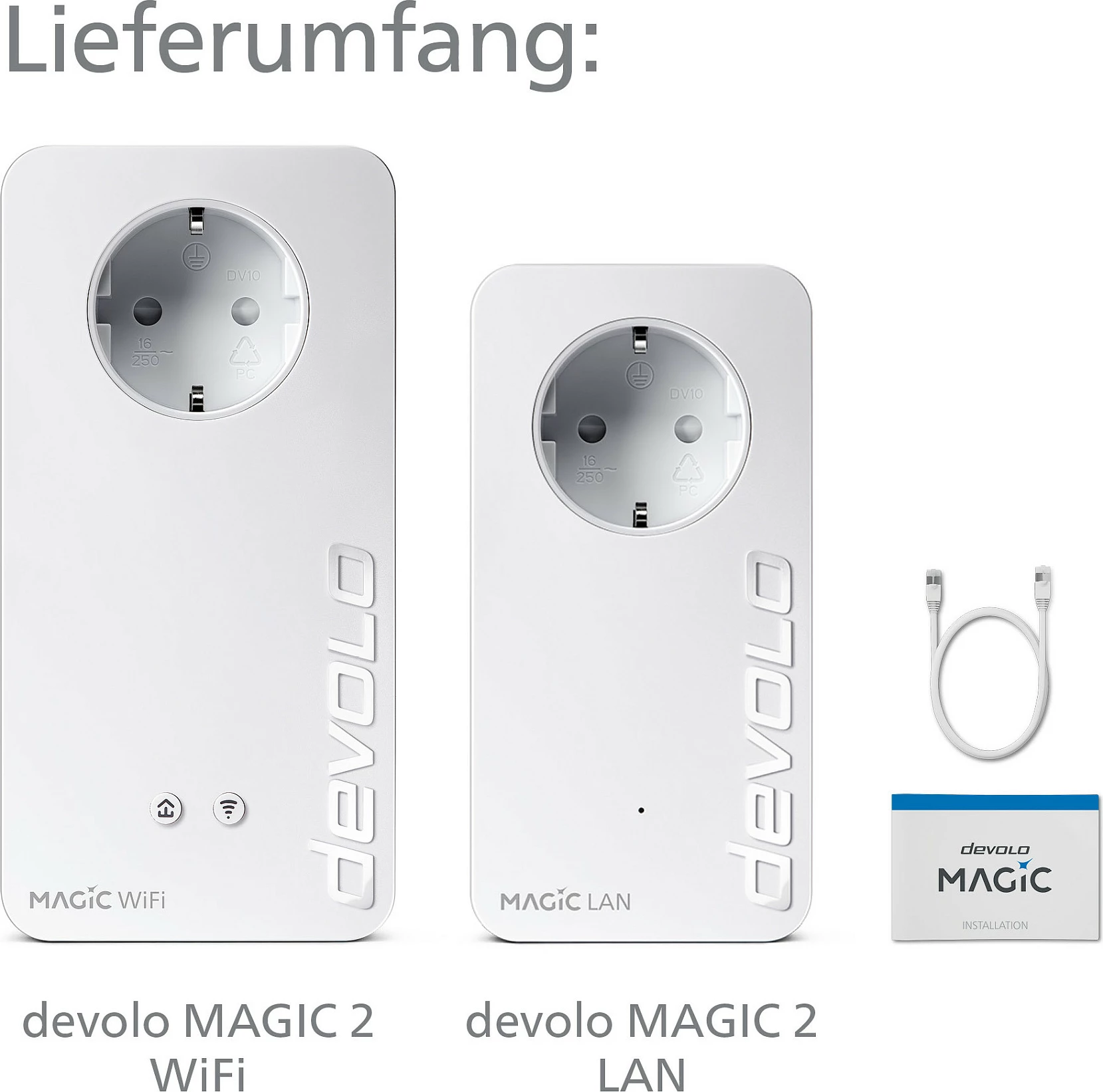 Adapter Powerline WiFi Devolo Magic 2 WiFi next Starter Kit, 2400 Mbit/s, Gigabit Ethernet, 2 copë, i bardhë