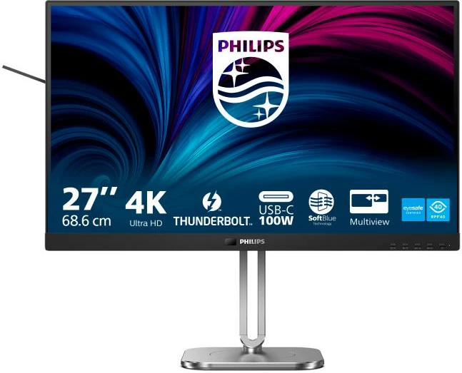 Monitor Philips 27B2U6903/00 27" 4K UHD Thunderbolt 4 USB-C 100W Smart KVM Multiview