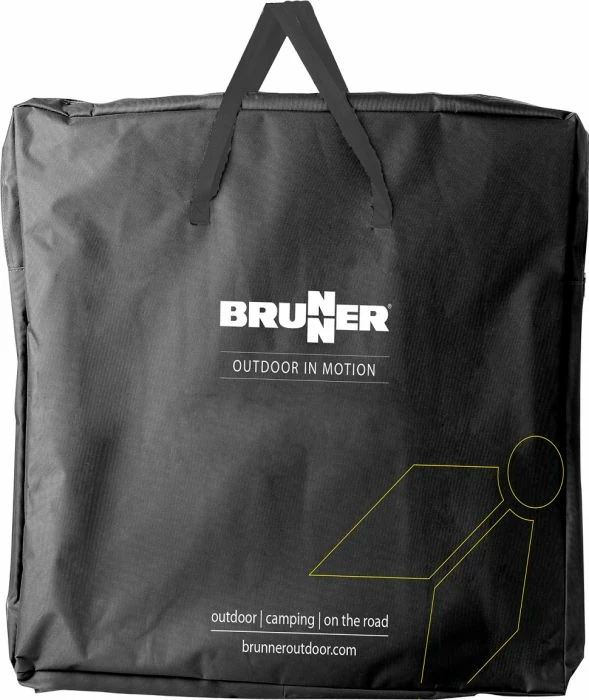 stol kampingu palosës BRUNNER Twisty Bamboo, kornizë alumini, sipërfaqe bambuje, me çantë ruajtjeje, natyrale/gri