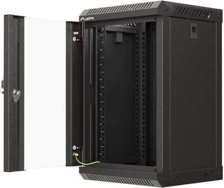 Kasë RACK LANBERG 10" 9U 300x300mm, e zezë, dyer xhami