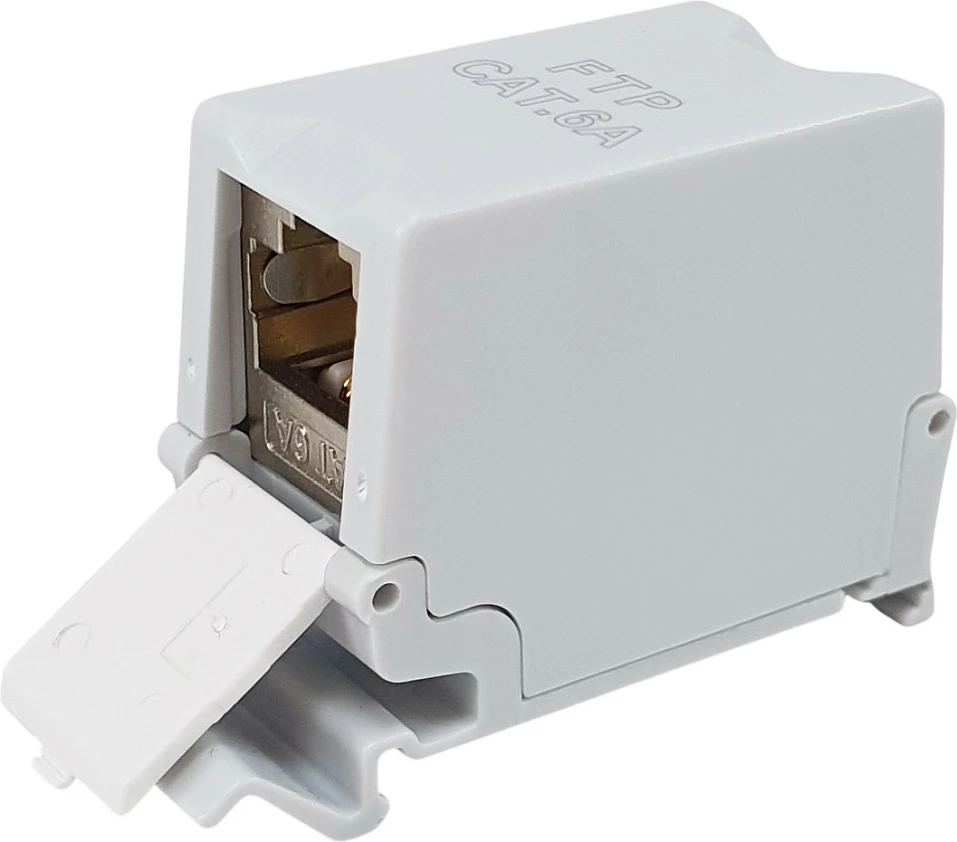 Keystone kopler EQUIP Cat6A, RJ45 femër-femër, i mbrojtur (FTP), PoE, gri