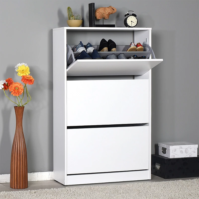 Dollap këpucësh 18 palë, ngjyrë bardhë, 73x26x119cm