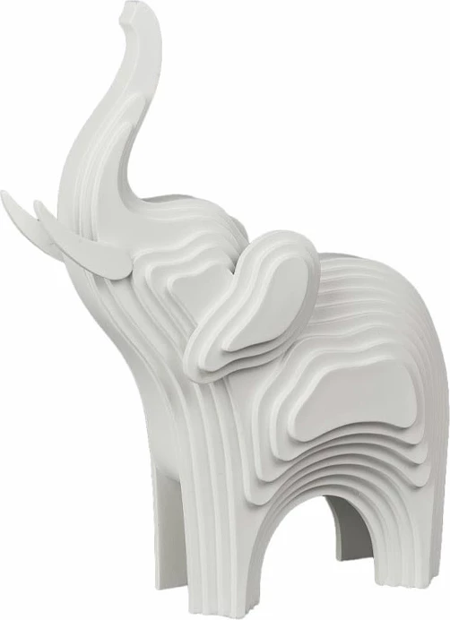 Dekor elefant ARCHI, rrëshirë, ngjyrë e bardhë mat, 28.4x11.7x35.7cm