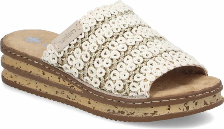 Sandale platforme femra Rieker 629X8-60, bezhë