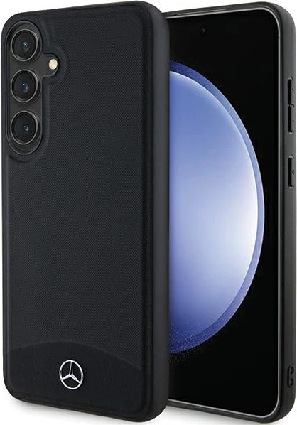 Mbështjellës Mercedes Leather Textured & Plain MagSafe për Samsung Galaxy S24+, i zi