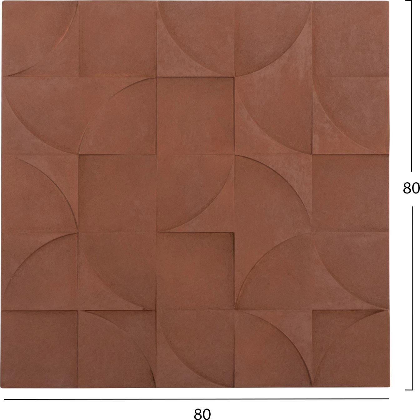 Panel dekorativ për mur, seri katrore Santorini, FH4524, ngjyrë kafe, 80x5x80 cm
